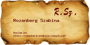 Rozenberg Szabina névjegykártya